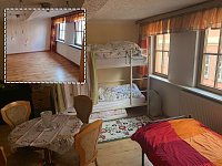 Vorher/Nachher-Bilder aus dem Haus Jüdengasse 1, das momentan als Zufluchtshaus für ukrainische Flüchtlinge dient. Bild: Vorher/Nachher-Bilder aus dem Haus Jüdengasse 1, das momentan als Zufluchtshaus für ukrainische Flüchtlinge dient.