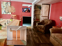 Vorher/Nachher-Bilder aus dem Haus Jüdengasse 1, das momentan als Zufluchtshaus für ukrainische Flüchtlinge dient. Bild: Vorher/Nachher-Bilder aus dem Haus Jüdengasse 1, das momentan als Zufluchtshaus für ukrainische Flüchtlinge dient.