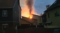 Großbrand am Abend in Oberdorla Bild: Großbrand am Abend in Oberdorla