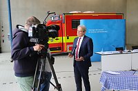 Bild: Th&uuml;ringens Innenminister Georg Maier stellte die Feuerwehrstatistik f&uuml;r das Jahr 2022 in der neuen Feuerwache in Nordhausen vor