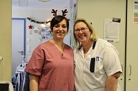 Bild: Schwester Julia und Schwester Michelle in der Pulmologie