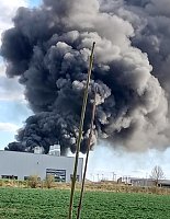 Bild: Brand bei Th&uuml;ringen Recycling in Bad Langensalza
