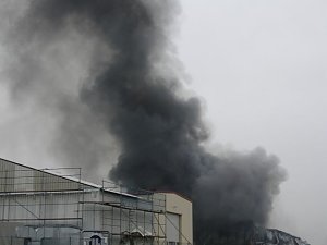 Dicke Rauchschwaden über Greußen