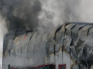 Dicke Rauchschwaden über Greußen