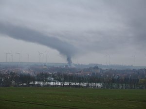 Dicke Rauchschwaden über Greußen