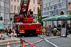 Feuerwehreinsatz in der Innenstadt von Bad Langensalza
