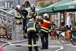 Feuerwehreinsatz in der Innenstadt von Bad Langensalza