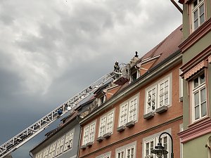 Feuerwehr&uuml;bung in der Bad Langensalzaer Altstadt