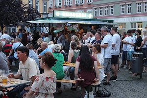 Public Viewing auf dem Neumarkt in Bad Langensalza zum Achtelfinalspiel der EM 2024 - Deutschland gegen D&auml;nemark