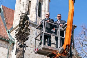 Feierliche Enth&uuml;llung der Bauernkriegss&auml;ule nach D&uuml;rers Pl&auml;nen