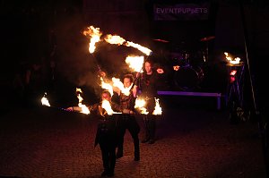 Spektakul&auml;re Feuershow von "EVENTPUPPETS" beim Mittelalterstadtfest in Bad Langensalza