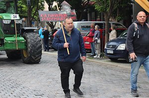 Feiernde Menschen bei einem Festumzug