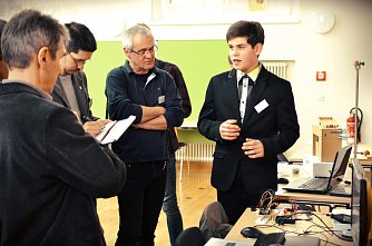 Machte mit einer Hochgeschwindigkeitskamera den ersten Platz im Bereich Technik: Oskar Gr&uuml;nwald  (Foto: Tina Bergknapp)