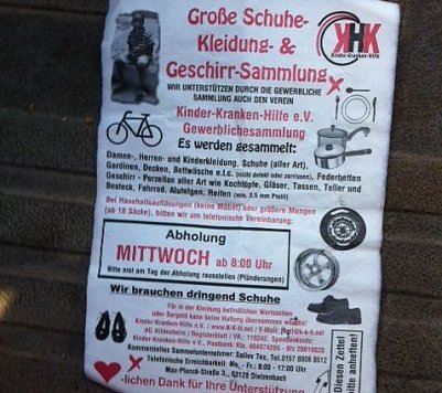 Handzettel (Foto: Pressestelle UHK)