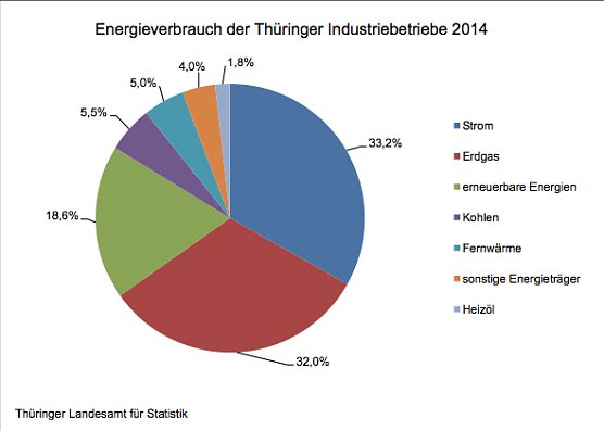 Energieverbrauch der Th&uuml;ringer Industriebetriebe 2014 (Foto: Th&uuml;ringer Landesamt f&uuml;r Statistik)
