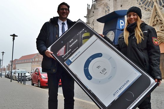 Ab sofort in M&uuml;hlhausen: Digitales Parken (Foto: Stadtverwaltung M&uuml;hlhausen)