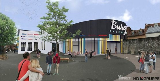 Neben umfangreichen Modernisierungs- und Umbauarbeiten im Inneren wird die Burggalerie auch von au&szlig;en revitalisiert. (Foto: Ruge & Messerschmidt Architekten)