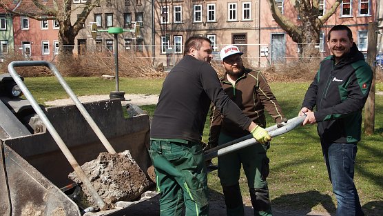 Baubeginn Spielplatz Petriteich (Foto: Jana Gebicke (c) Stadtverwaltung M&uuml;hlhausen)