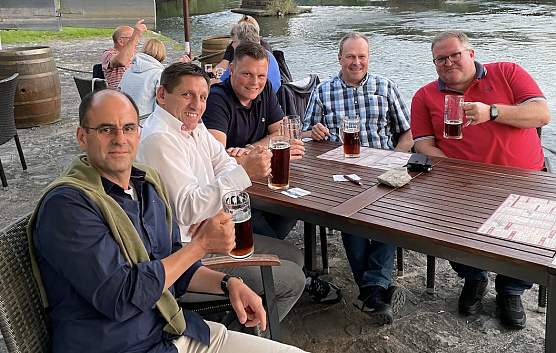 v.l.n.r.: Michael Reinz (Stadt Treffurt), Andreas Henning (Landgemeinde S&uuml;deichsfeld), Wilhelm Gebhard (Stadt Wanfried), Thomas M&auml;urer (Gemeinde Wei&szlig;enborn) und Martin Kozber (Gemeinde Geismar).  (Foto: M. Kozber)