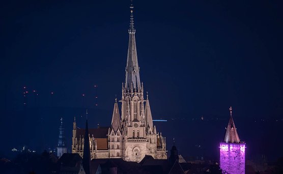 Marienkirche und Rabenturm  (Foto: Jens Fischer &copy; Stadtverwaltung M&uuml;hlhausen)