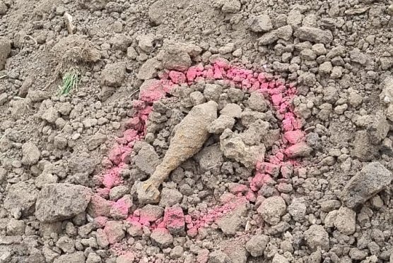 Granatenfund auf einer Baustelle bei Mühlhausen (Foto: Polizei) Granatenfund auf einer Baustelle bei Mühlhausen (Foto: Polizei)