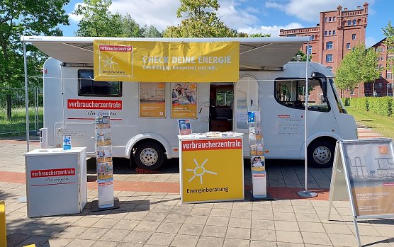Das Energiemobil kommt an die Marktkirche (Foto: VZTH) Das Energiemobil kommt an die Marktkirche (Foto: VZTH)