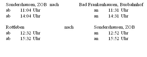 Bild: Fahrzeiten