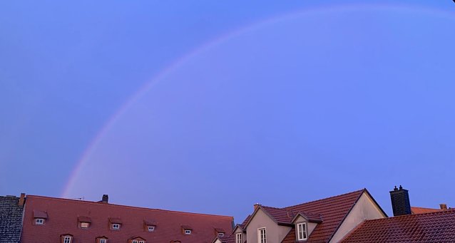 Bild: Regenbogen nach dem Gewitter gestern Abend