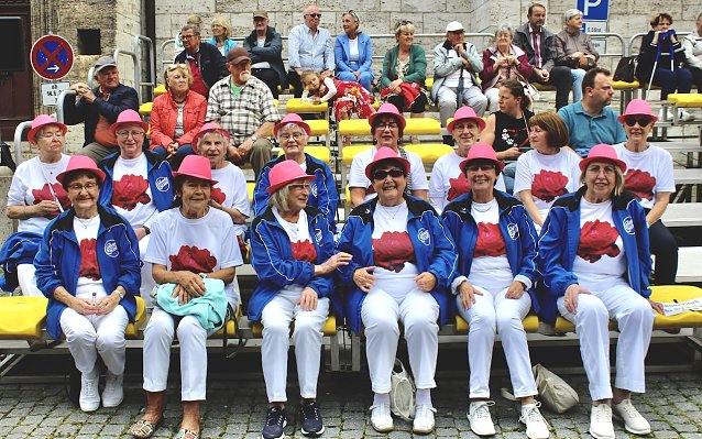 Bild: Mit gro&szlig;er Vorfreude wurde der Festumzug zum Brunnenfest in Bad Langensalza auch von den Trib&uuml;neng&auml;sten erwartet