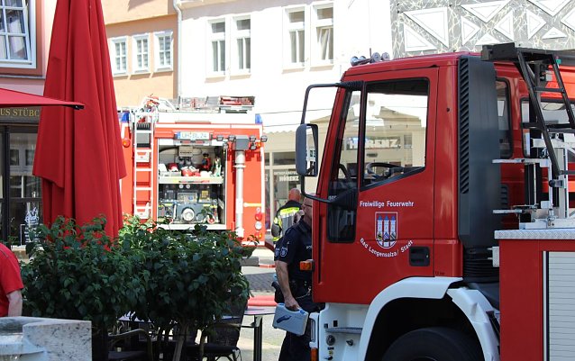 Bild: Gro&szlig;einsatz an der Marktkirche in Bad Langensalza mit glimpflichem Ausgang