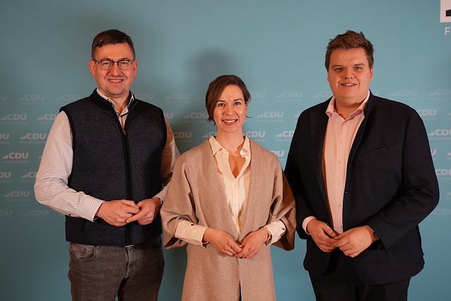Bild: Mitglieder des CDU-Arbeitskreises Bildung, Wissenschaft und Kultur. Von links nach rechts: Christoph Zippel, Carolin Gerbothe, Lennart Geibert.