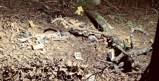 Bild: Spurensicherung am Fundort der &Uuml;berreste