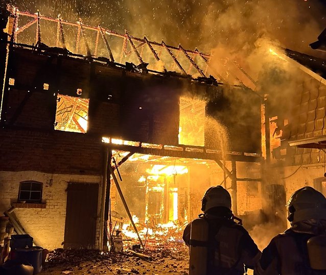 Bild: Brand heute Nacht in G&ouml;rmar