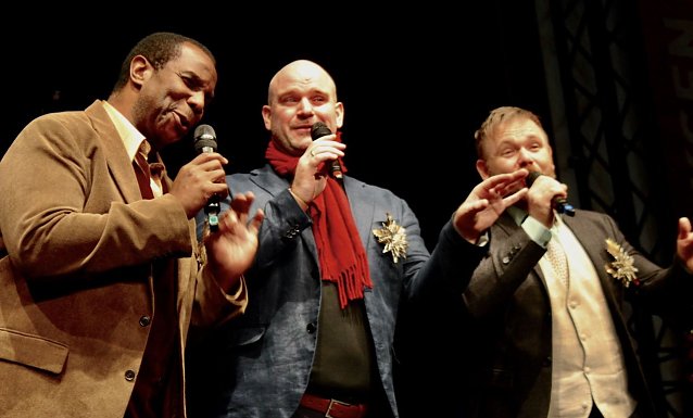 Bild: Tenortrio Fellas (v.li.n.re) Marvin Scott, David Stanley Johnson und David Prei&szlig; 