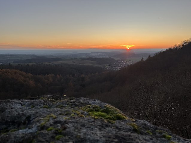 Bild: Sonnenuntergang am "Unteren Bielstein bei Ilfeld 