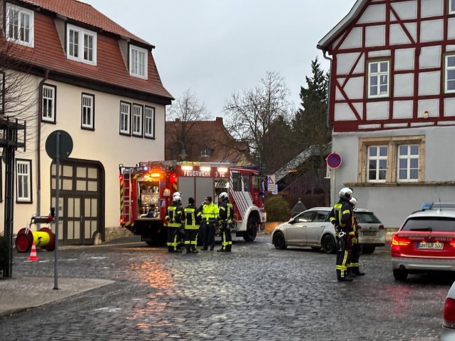Bild: Feuer im Verbandswasserwerk in Bad Langensalza - Lagebesprechung