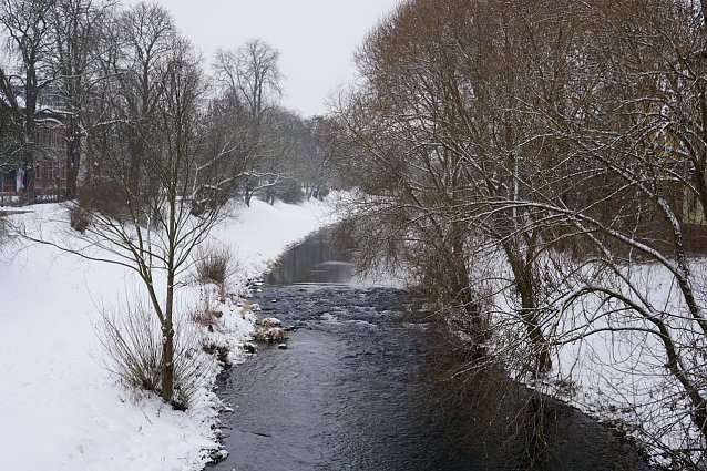 Bild: Die Zorge in Nordhausen im Winter. 