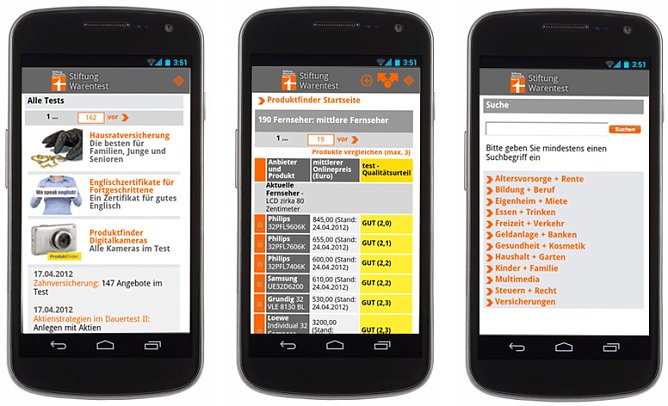 Test-App (Foto: Stiftung Warentest)
