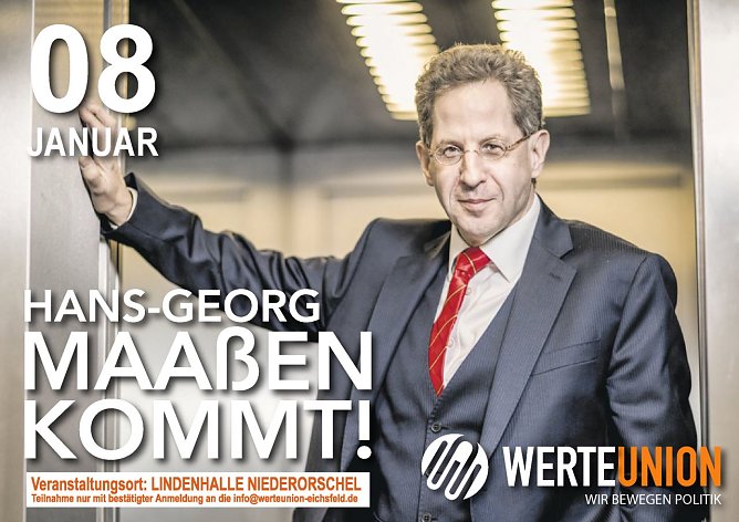 WerteUnion l&auml;dt zum Stammtisch mit Hans-Georg Maa&szlig;en (Foto: WerteUnion e.V.)