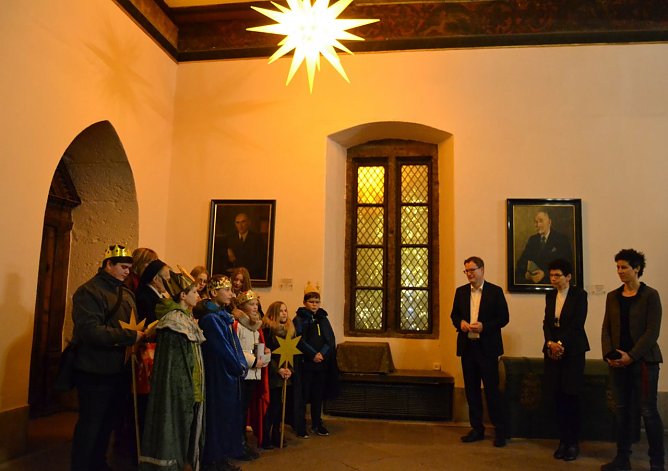 Sternsinger im Rathaus (Foto: Stadtverwaltung M&uuml;hlhausen)