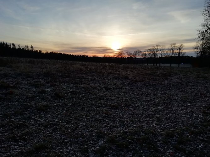 Minus 1 Grad Celsius und Sonnenschein - so sah es heute morgen in Sophienhof aus (Foto: W. J&ouml;rgens)