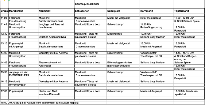 Das Festprogramm für den Sonntag (Foto: oas) Das Festprogramm für den Sonntag (Foto: oas)