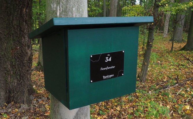 Neuer Stempelkasten am Erlebnispfad Silberborn-Feenfenster (Foto: Welterberegion Wartburg Hainich)