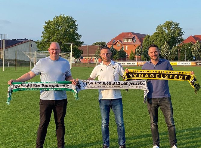Die Vorstandsmitglieder Martin Thomalla, Benno Harbauer und Fabian Hirsch (v.l.n.r.) (Foto: FSV Preu&szlig;en)