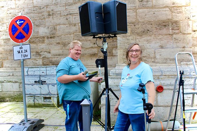 Ohne Musik und Ton geht hier gar nicht beim 211. Brunnenfest in Bad Langensalza (Foto: Eva Maria Wiegand)
