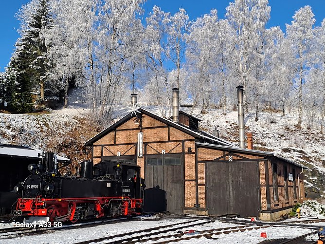 Pressnitztalbahn - Heizhaus in J&ouml;hstadt (Foto: L.Alert)