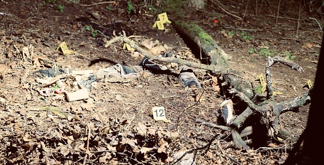 Spurensicherung am Fundort der &Uuml;berreste (Foto: S. Dietzel)