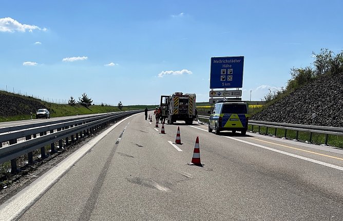Auffahrunfall auf der A 71 (Foto: Autobahnpolizei)