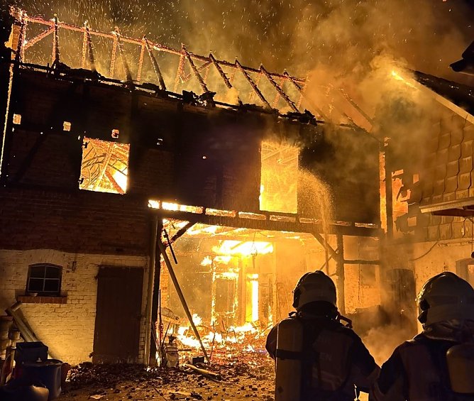Brand heute Nacht in G&ouml;rmar (Foto: Polizei)