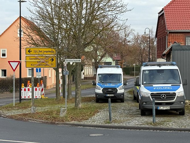 Polizeieinsatz in Merxleben (Foto: S. Dietzel)